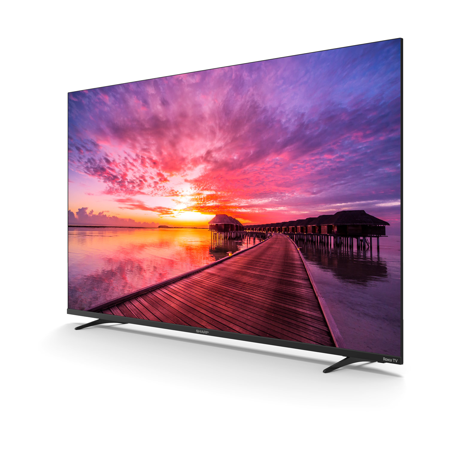 Left Side Angle View of the SHARP® AQUOS 65" Class (64.5" diag.) LED 4K Smart Roku TV with HDR10 (4T-C65DL7UR)