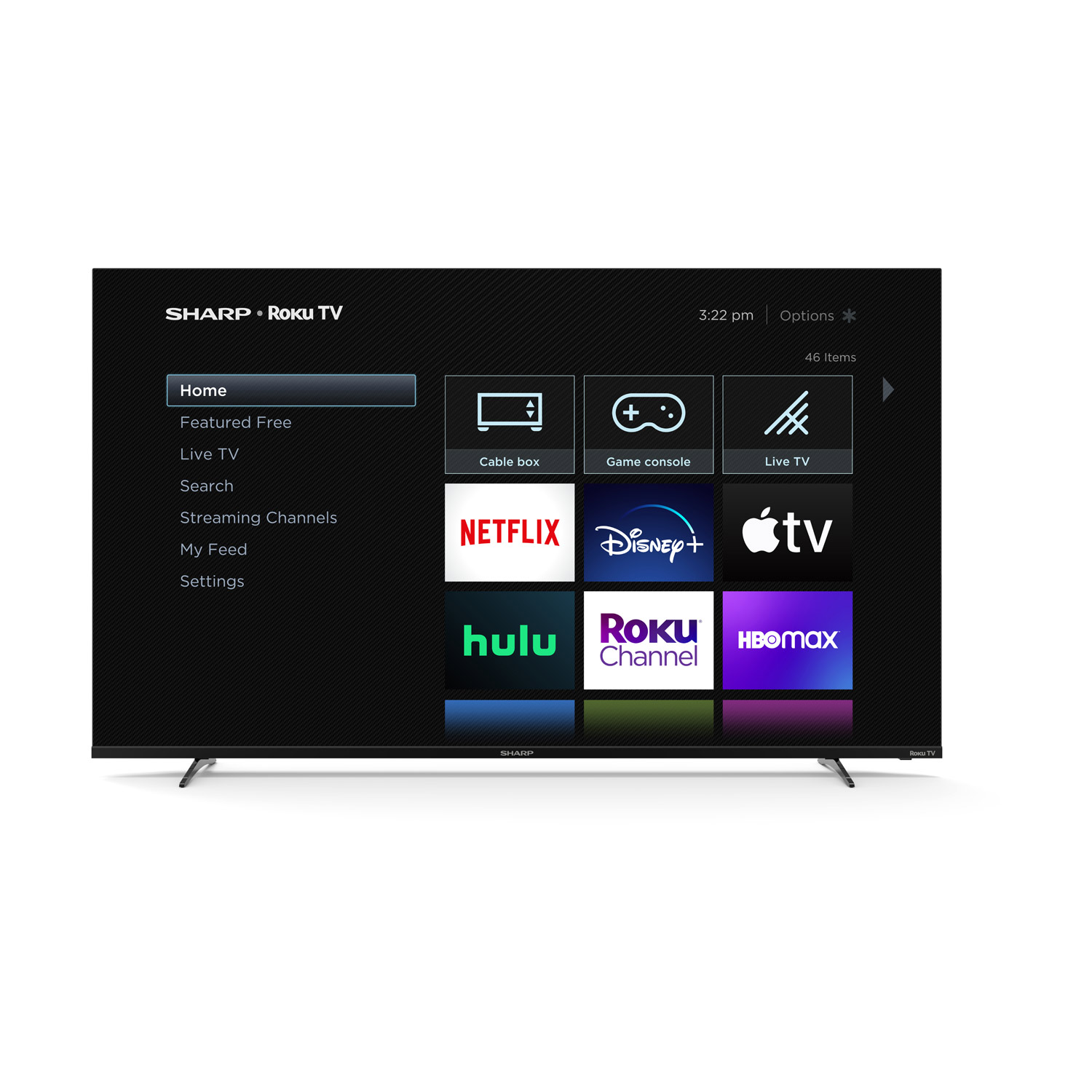 Side View of the SHARP® AQUOS 65" Class (64.5" diag.) LED 4K Smart Roku TV with HDR10 (4T-C65DL7UR)